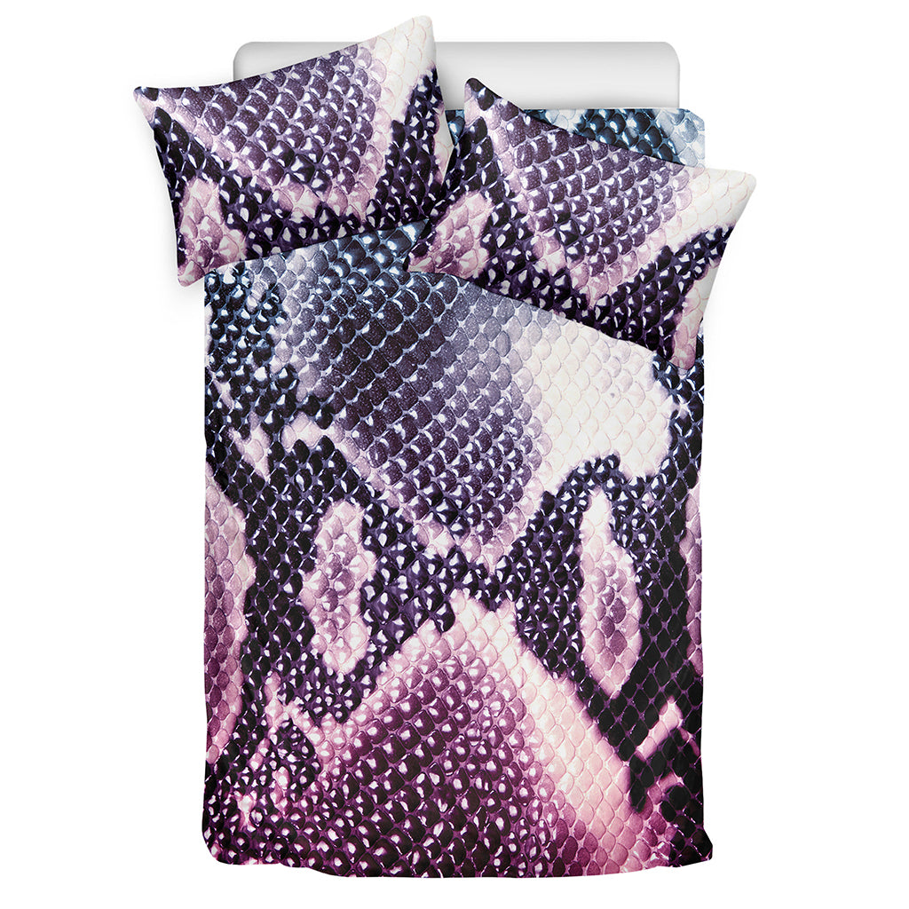 Purple And Blue Snakeskin Print Duvet Cover Bedding Set