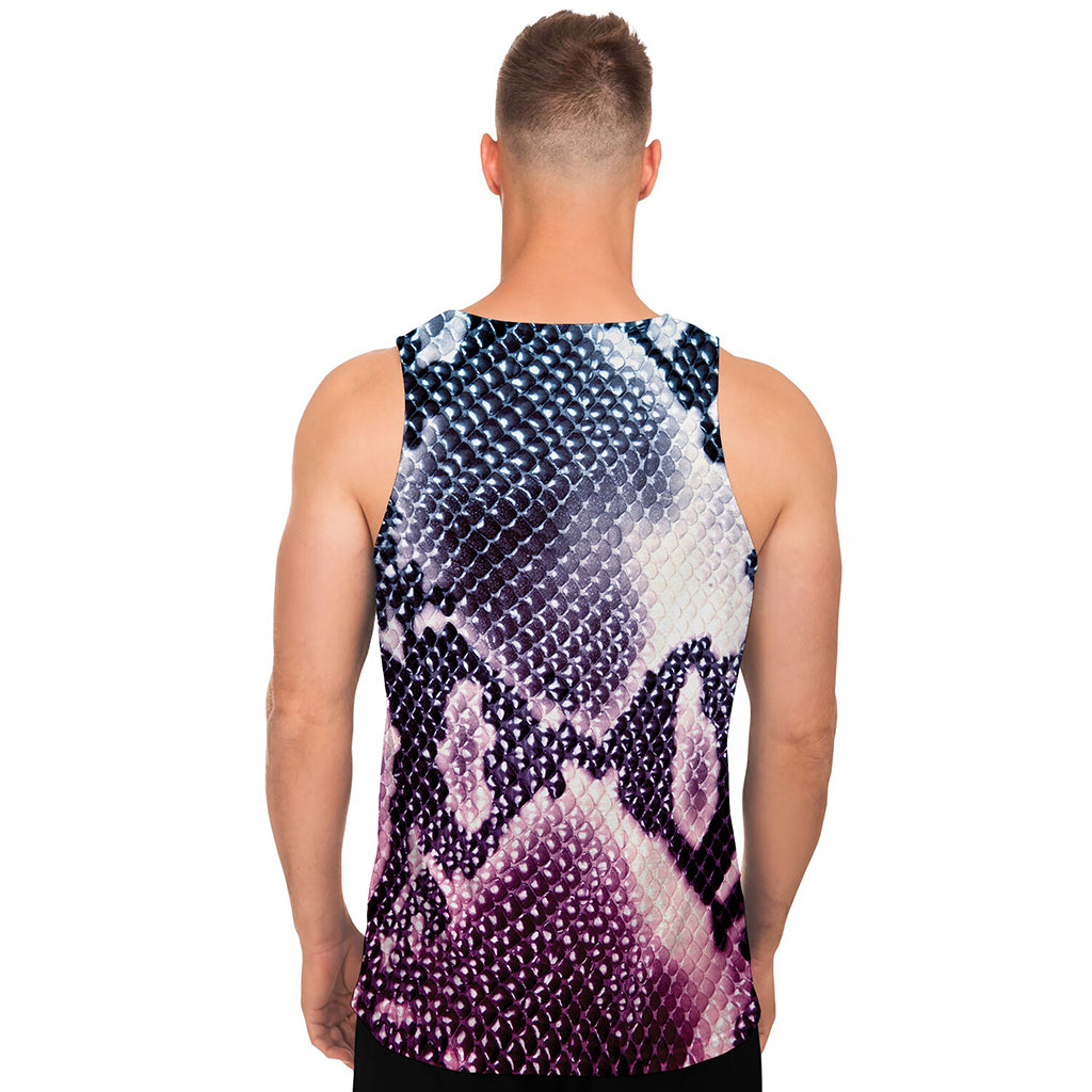 Purple And Blue Snakeskin Print Men's Tank Top