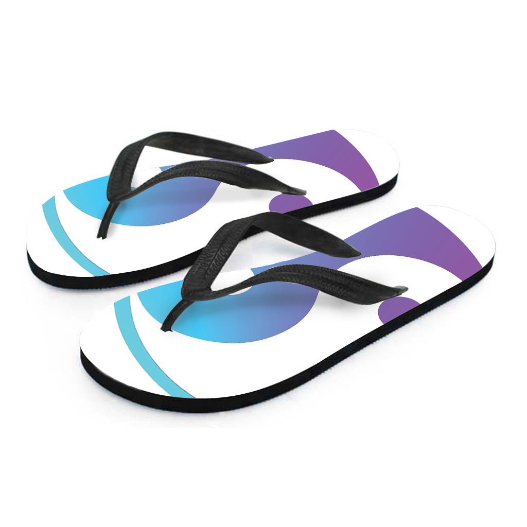 Purple And Blue Yin Yang Print Flip Flops