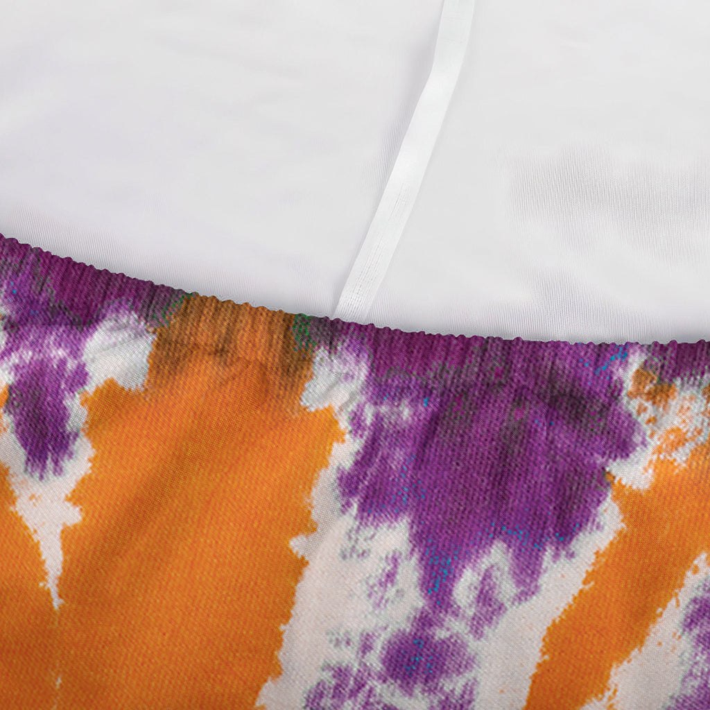 Purple And Orange Spider Tie Dye Print Sofa Cover