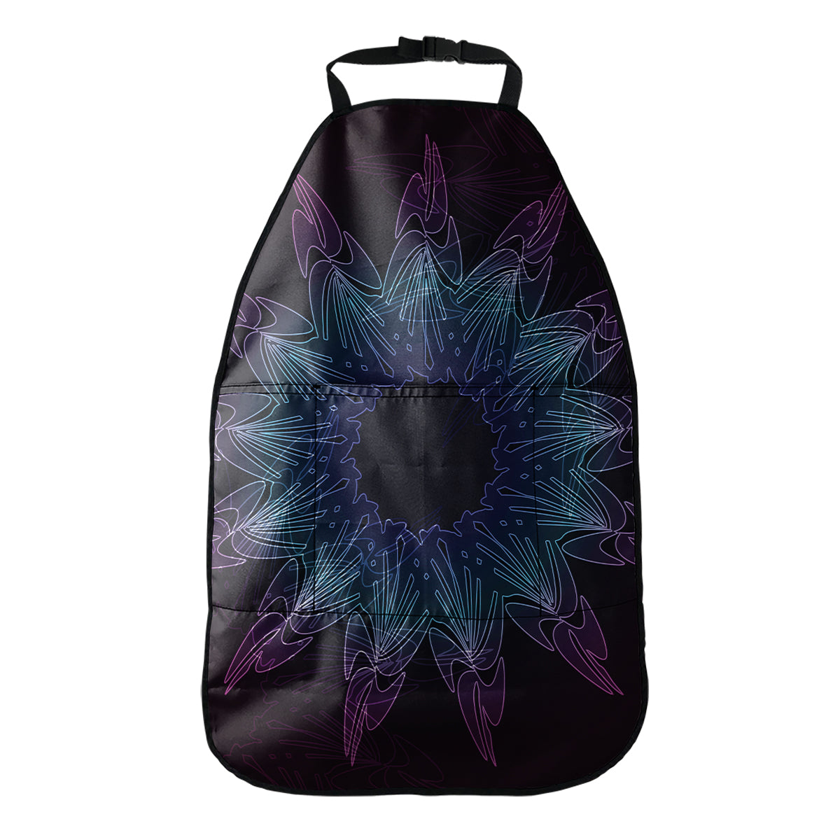 Purple And Teal Dark Mandala Print Car Seat Organizers