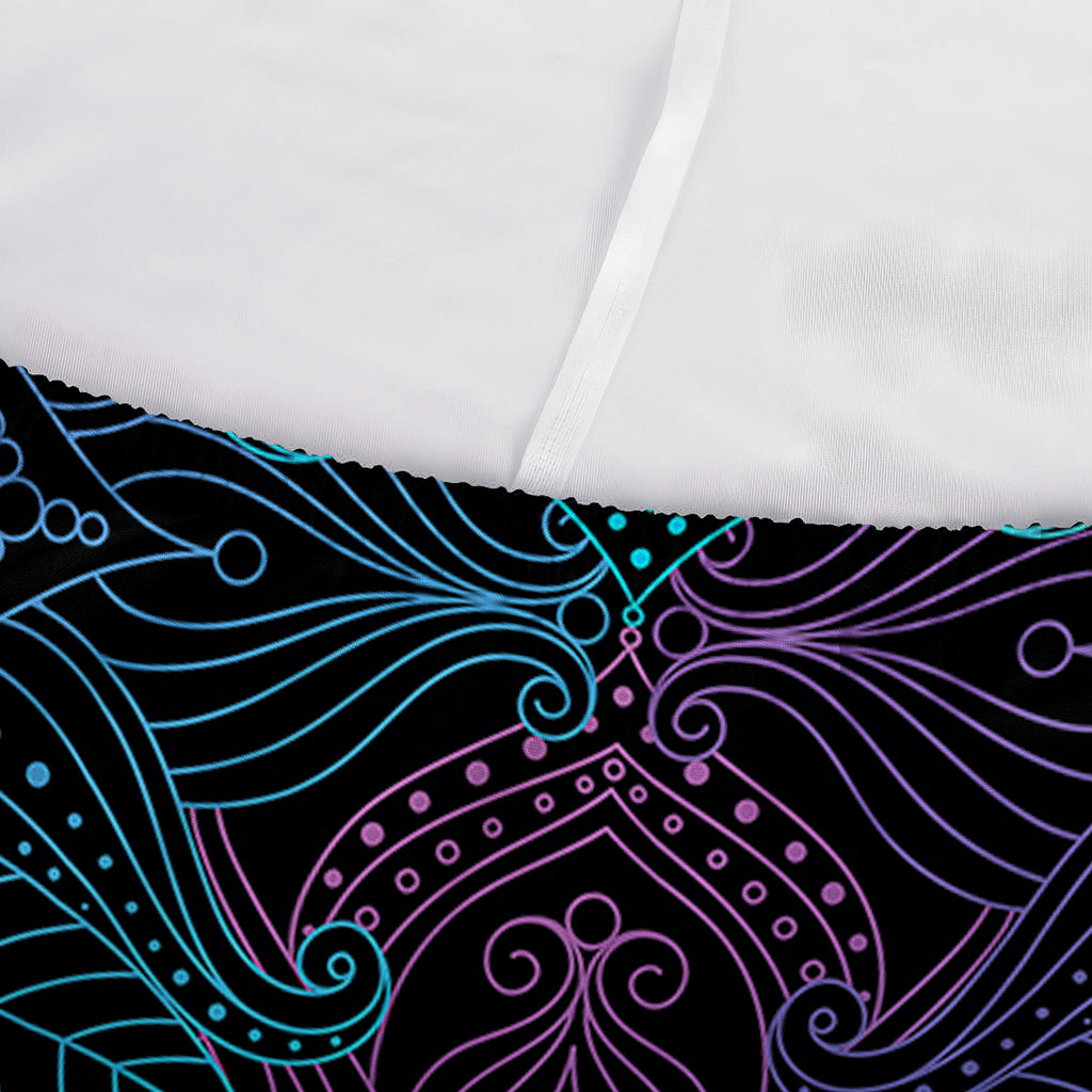 Purple And Teal Mandala Print Sofa Cover