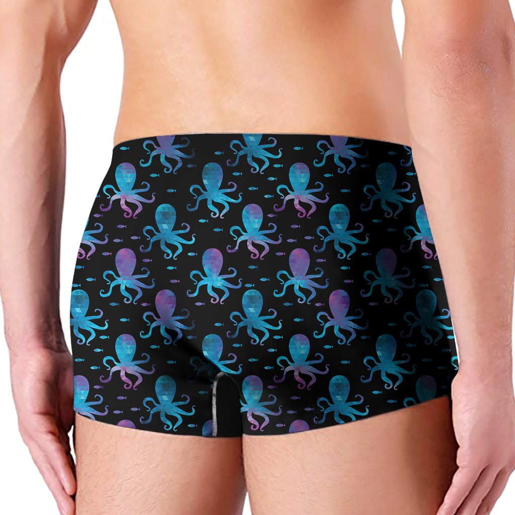 Purple And Teal Octopus Pattern Print Men's Boxer Briefs