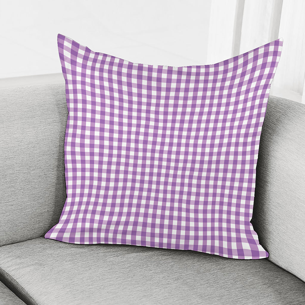 Purple And White Check Pattern Print Pillow Cover