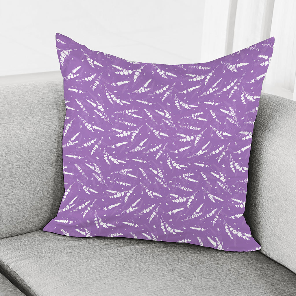 Purple And White Lavender Pattern Print Pillow Cover