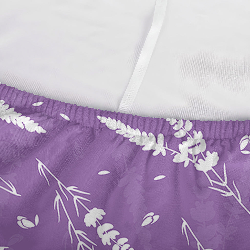 Purple And White Lavender Pattern Print Sofa Cover