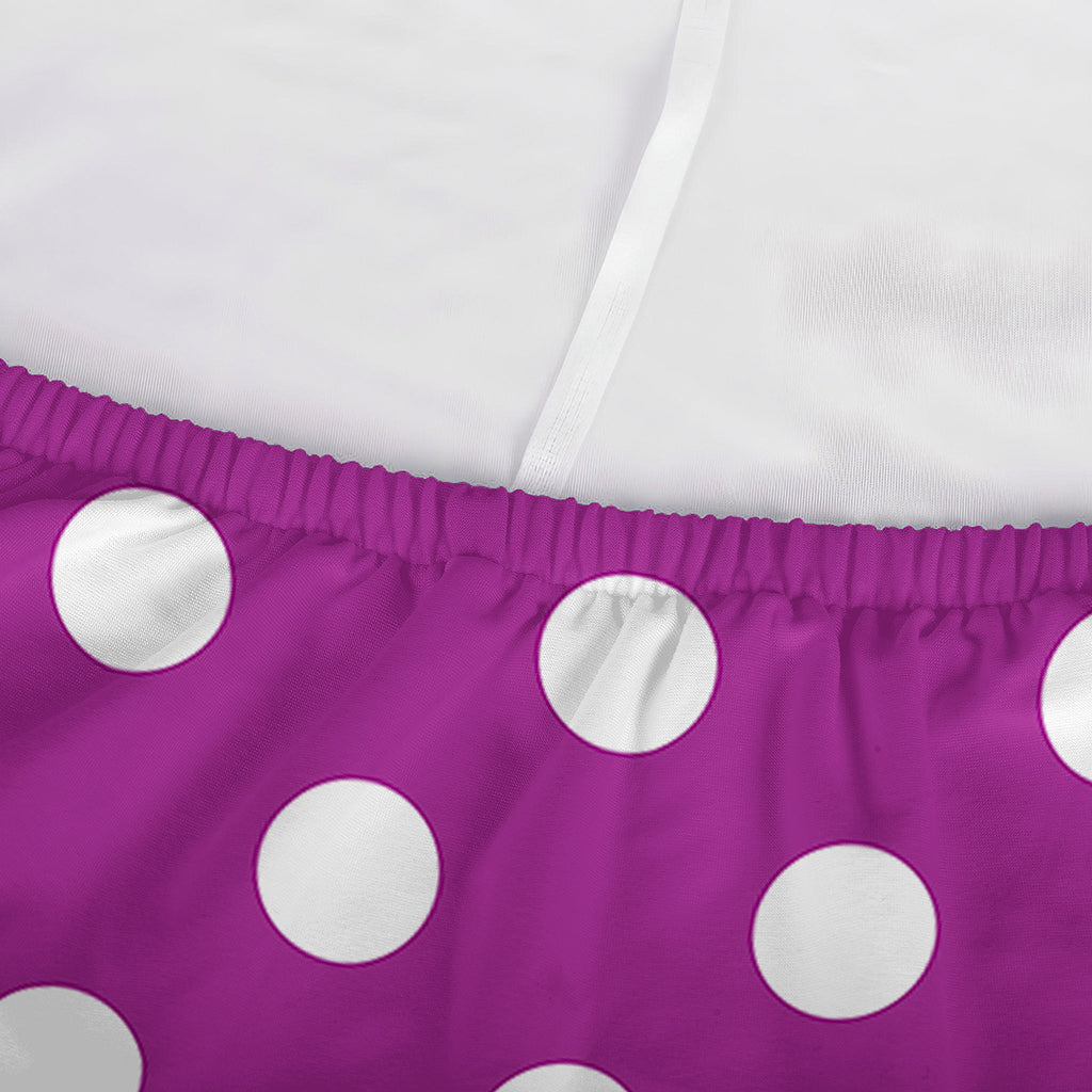 Purple And White Polka Dot Pattern Print Sofa Cover