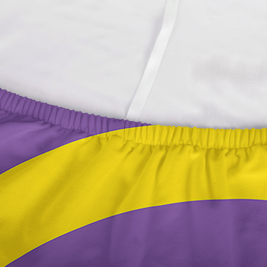 Purple And Yellow Spiral Illusion Print Sofa Cover