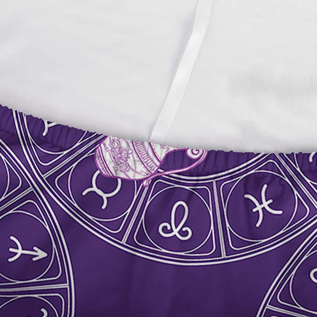 Purple Aquarius Zodiac Pattern Print Sofa Cover
