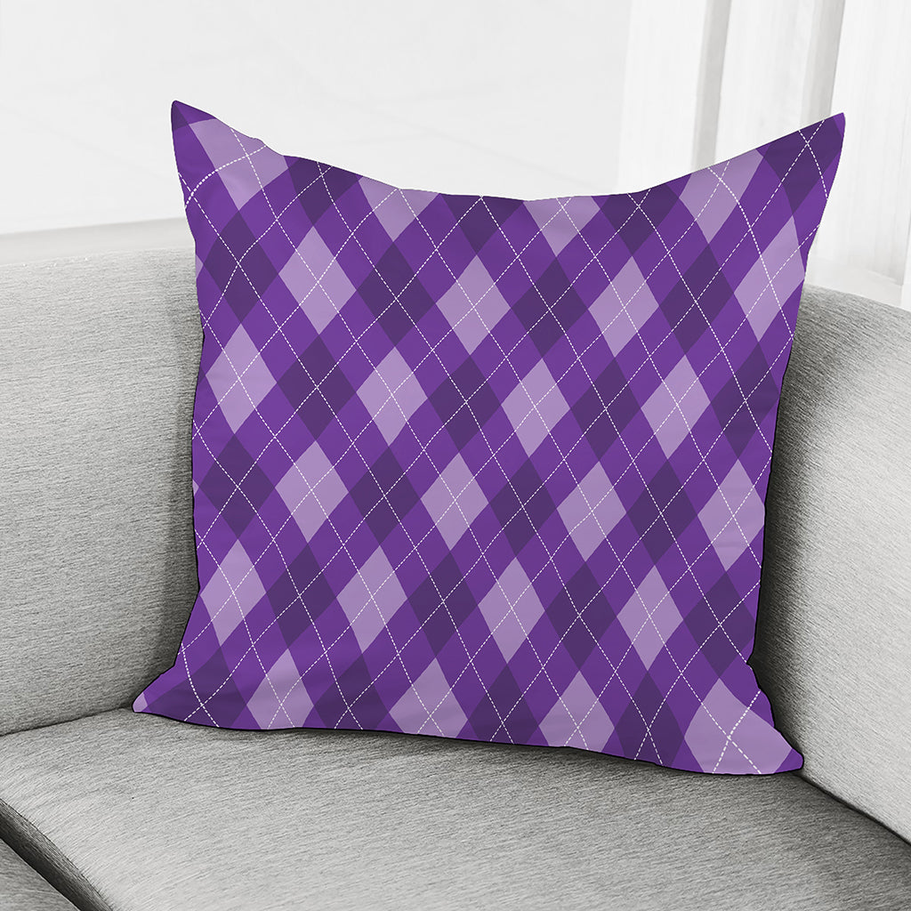 Purple Argyle Pattern Print Pillow Cover