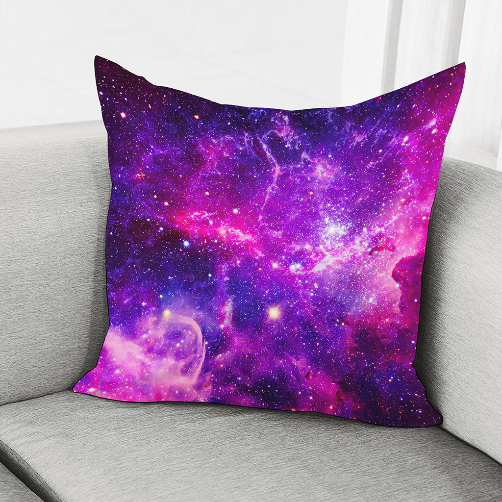 Purple Bursting Galaxy Space Print Pillow Cover