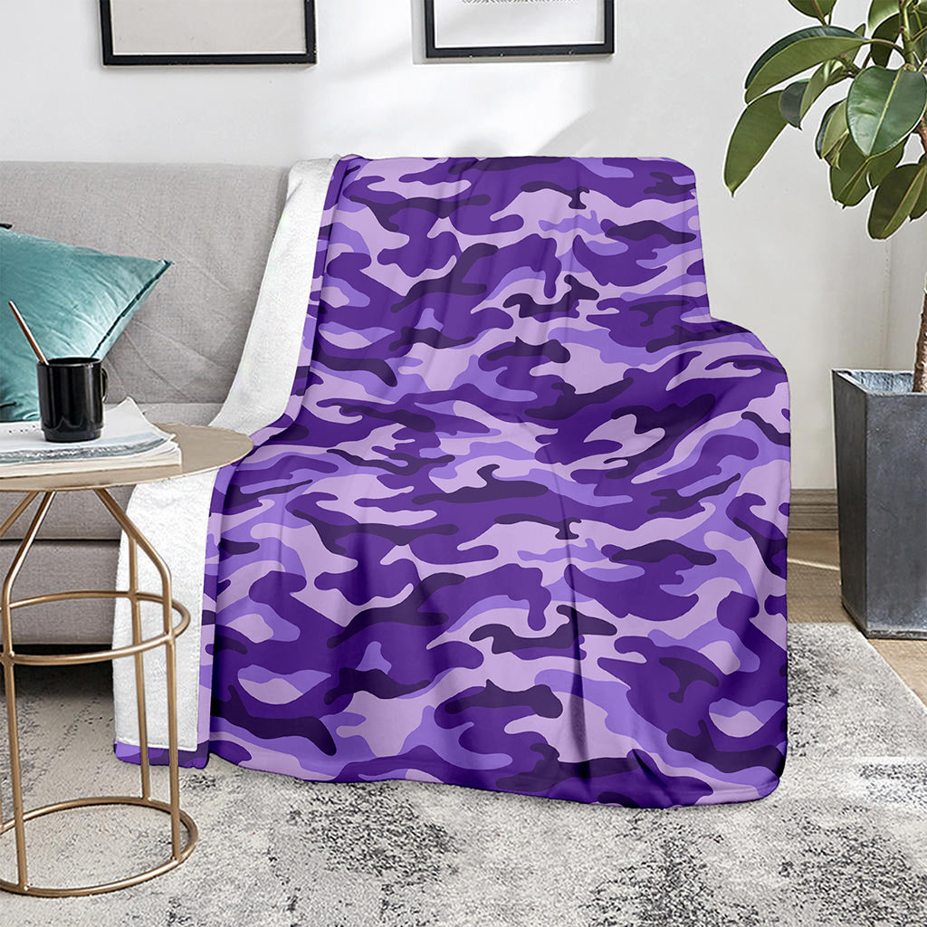 Purple Camouflage Print Blanket