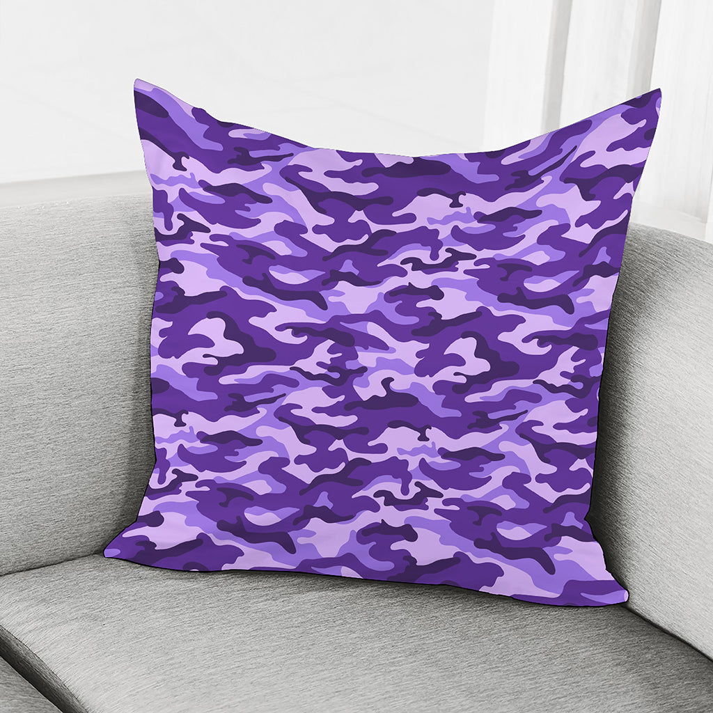 Purple Camouflage Print Pillow Cover
