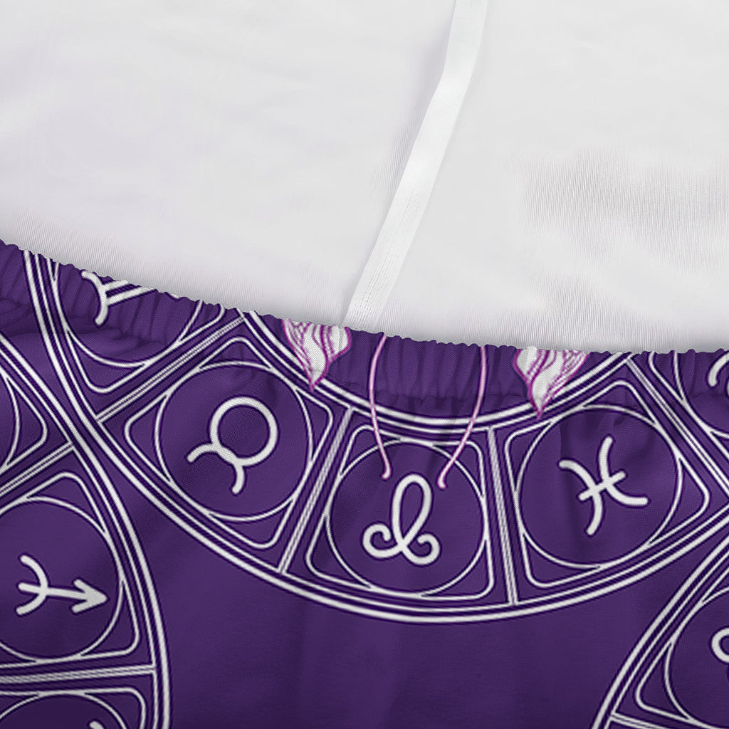 Purple Cancer Zodiac Pattern Print Sofa Cover