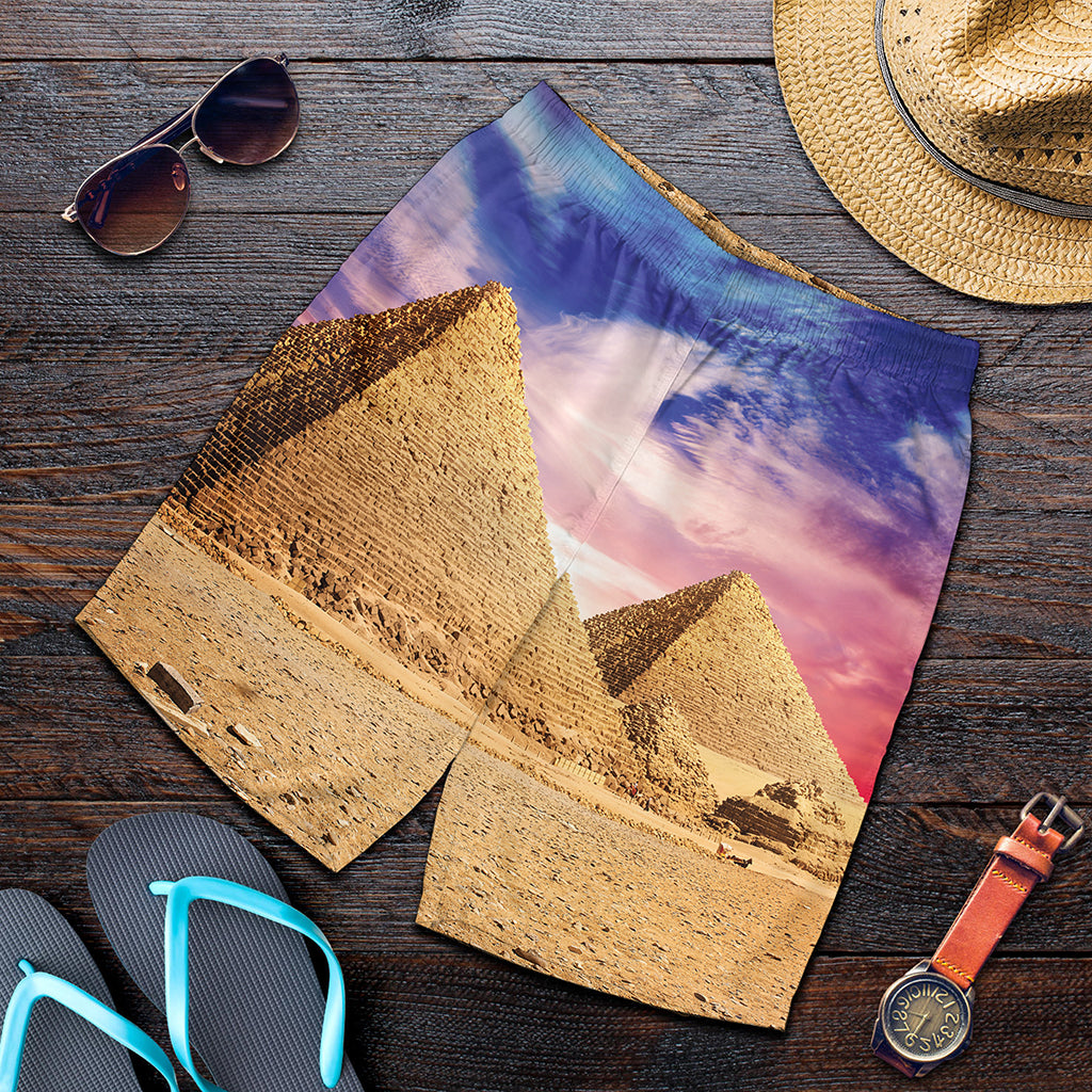 Purple Cloud Pyramid Print Men's Shorts
