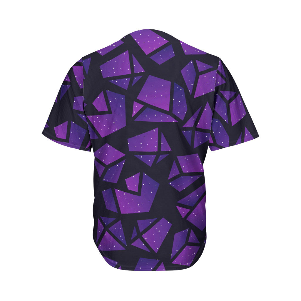 Purple Crystal Cosmic Galaxy Space Print Men's Baseball Jersey