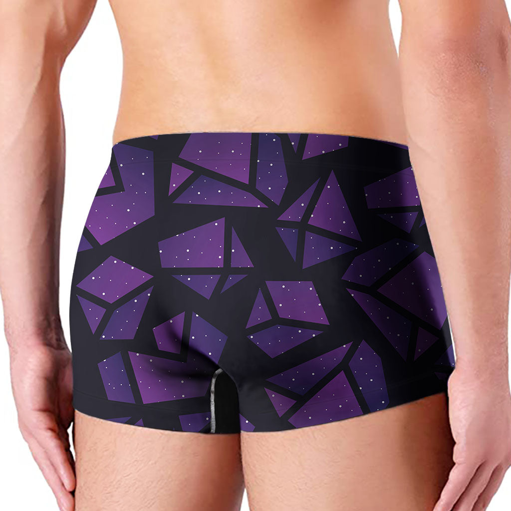 Purple Crystal Cosmic Galaxy Space Print Men's Boxer Briefs