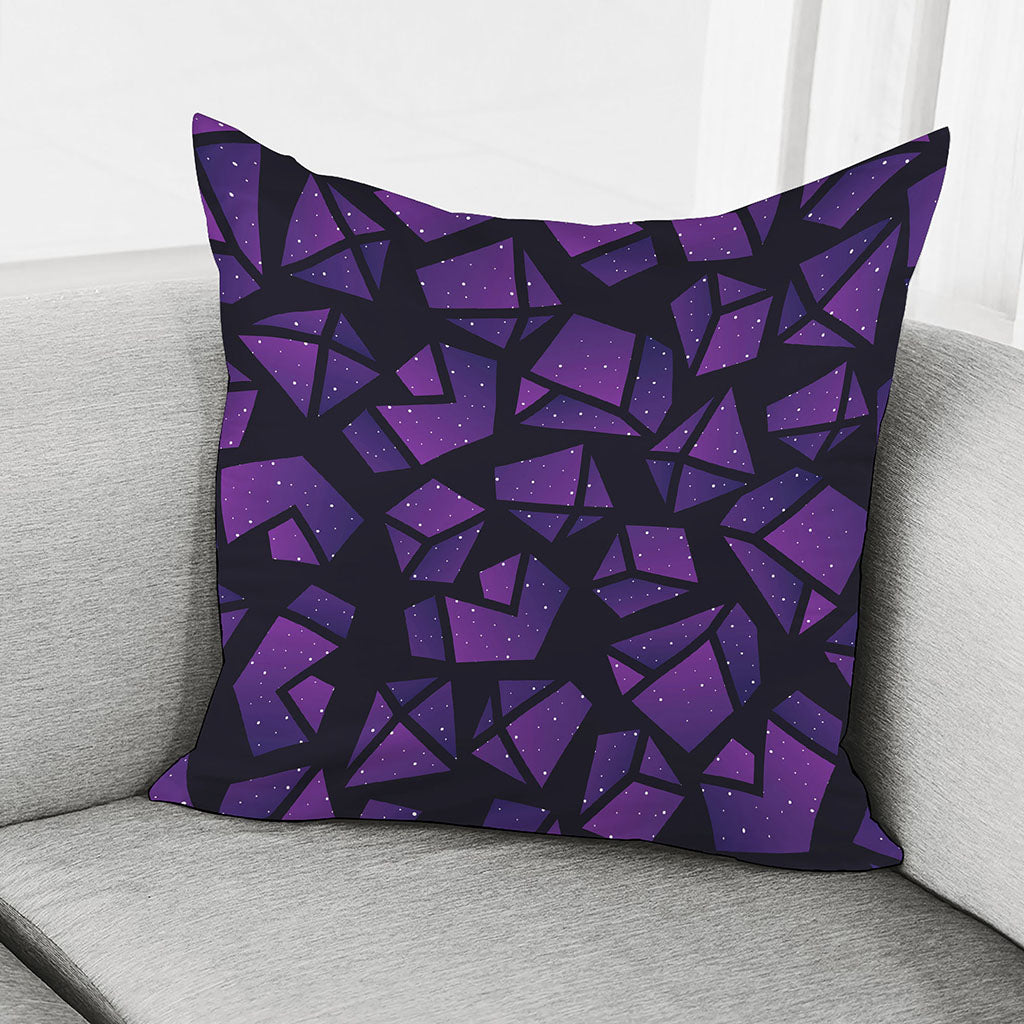 Purple Crystal Cosmic Galaxy Space Print Pillow Cover