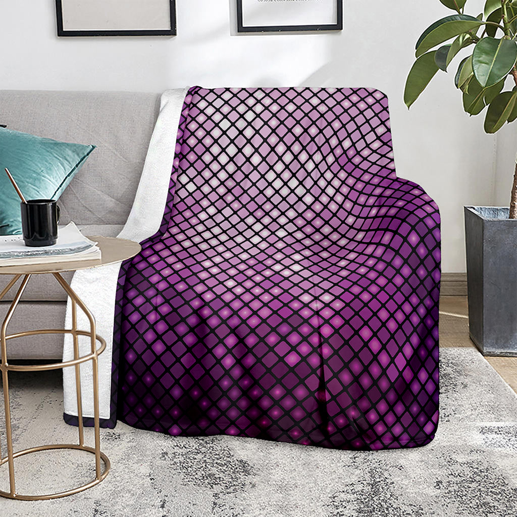 Purple Disco Lights Pattern Print Blanket