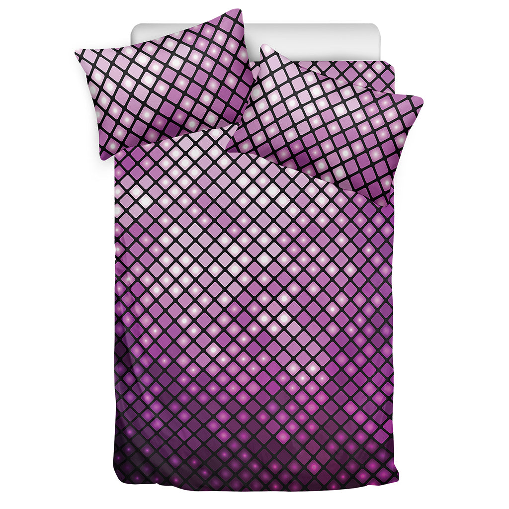 Purple Disco Lights Pattern Print Duvet Cover Bedding Set