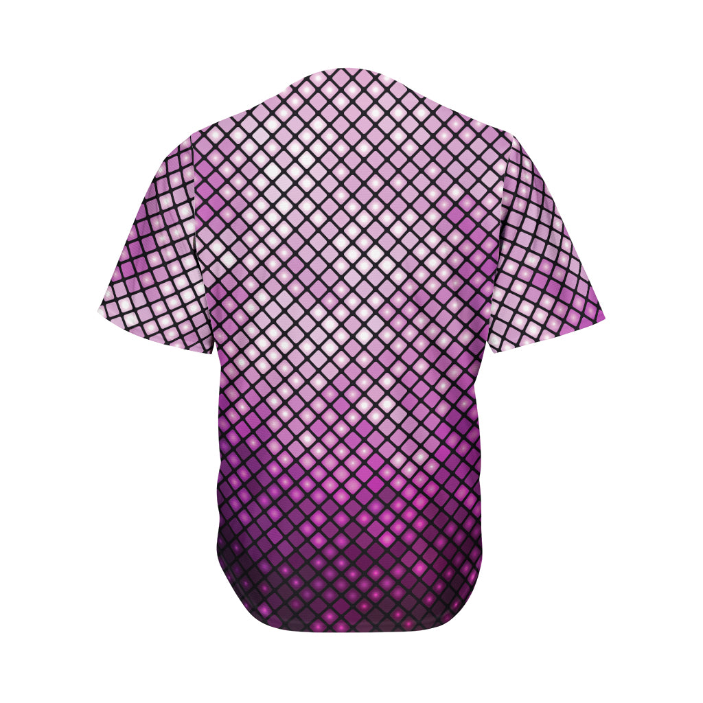 Purple Disco Lights Pattern Print Men's Baseball Jersey