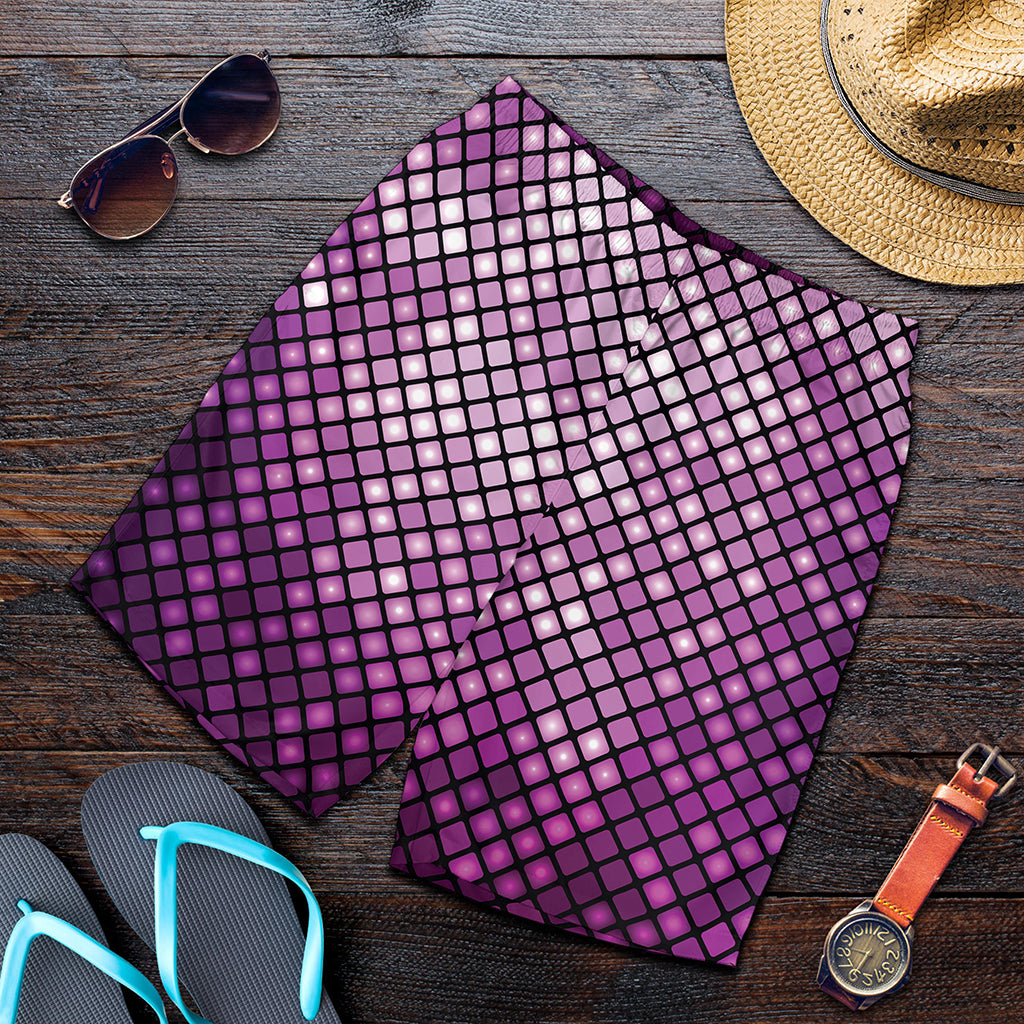 Purple Disco Lights Pattern Print Men's Shorts