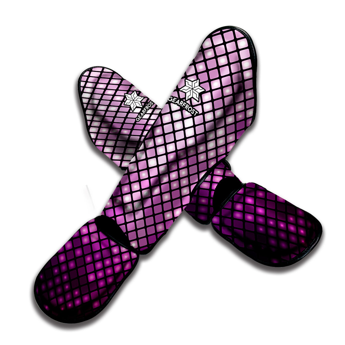 Purple Disco Lights Pattern Print Muay Thai Shin Guard