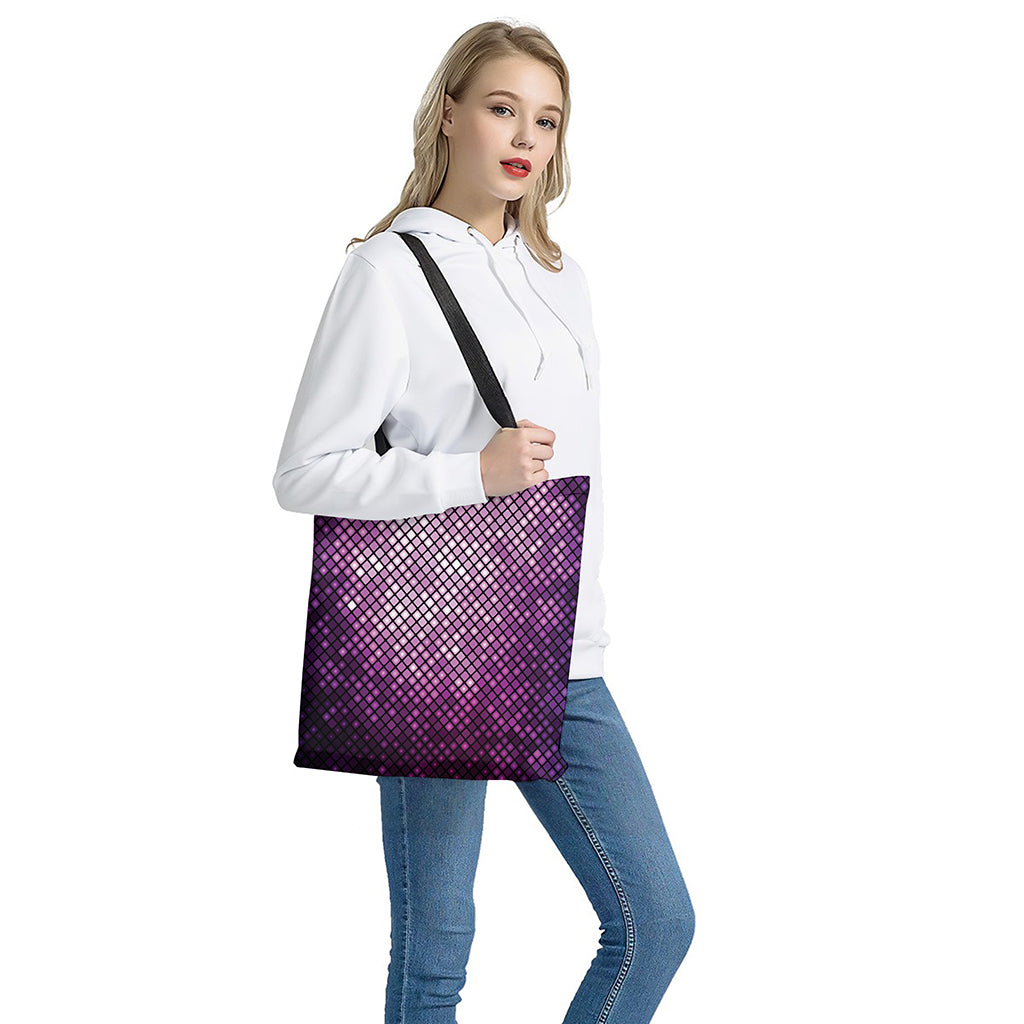 Purple Disco Lights Pattern Print Tote Bag