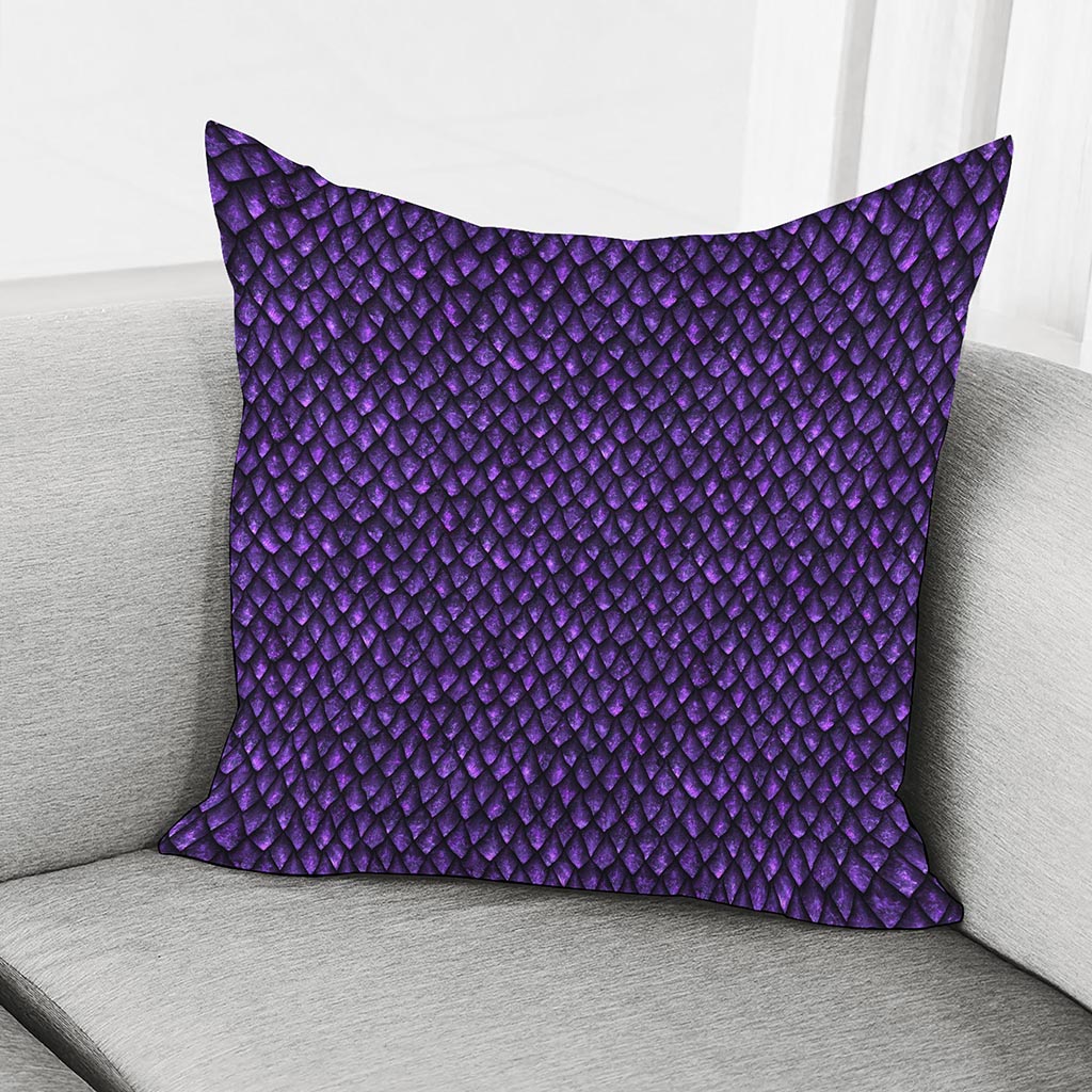 Purple Dragon Scales Pattern Print Pillow Cover