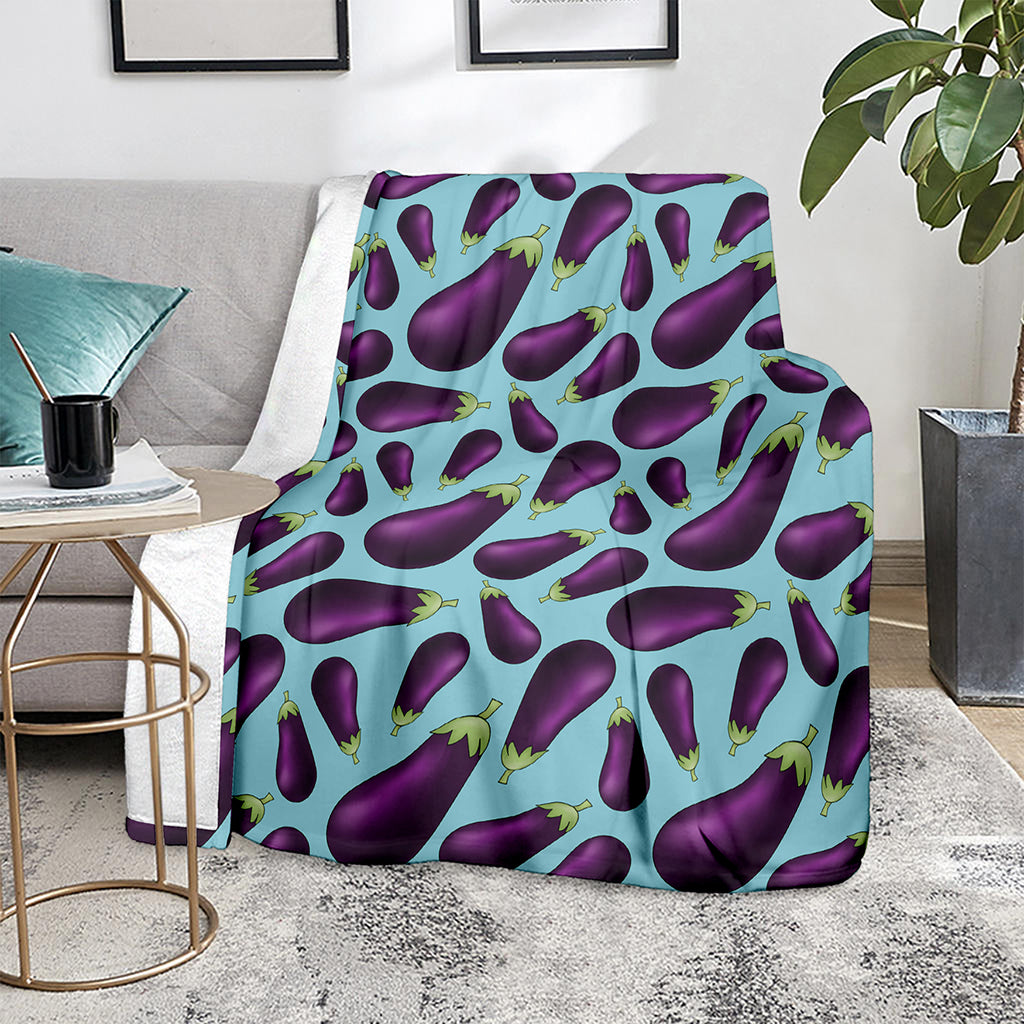 Purple Eggplant Pattern Print Blanket