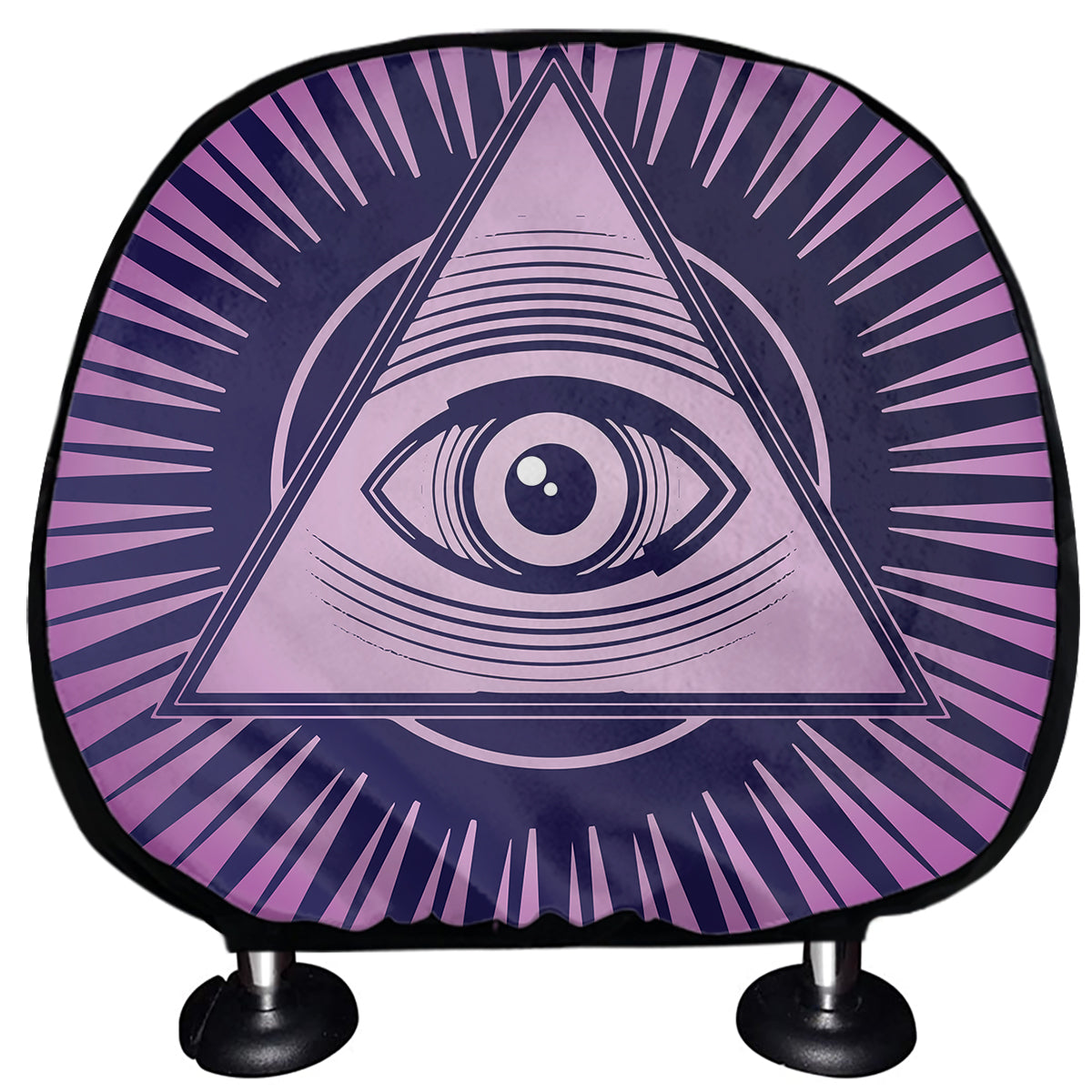 Purple Eye of Providence Print Car Headrest Covers