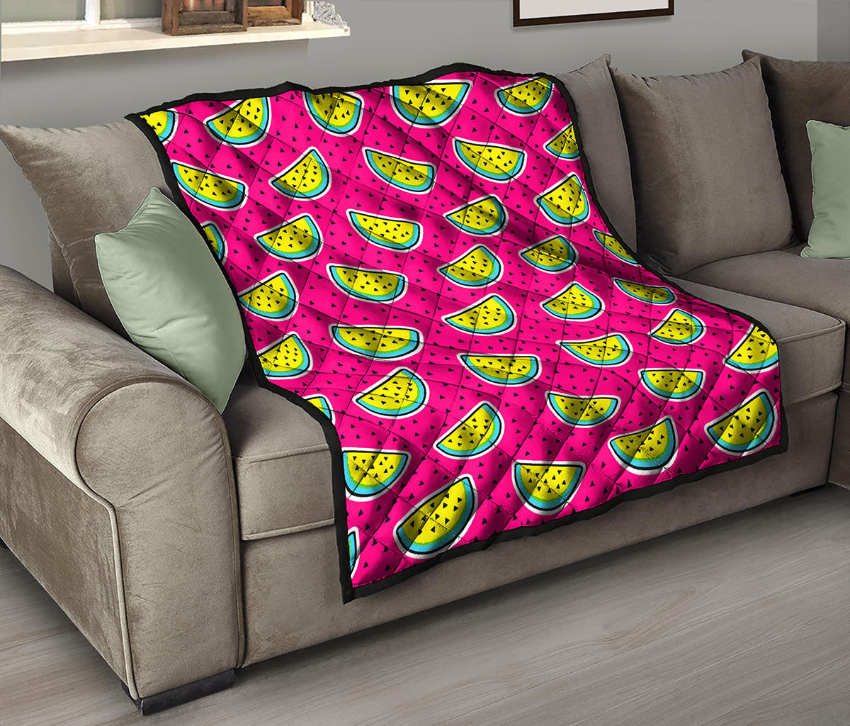 Purple Fancy Watermelon Pattern Print Quilt