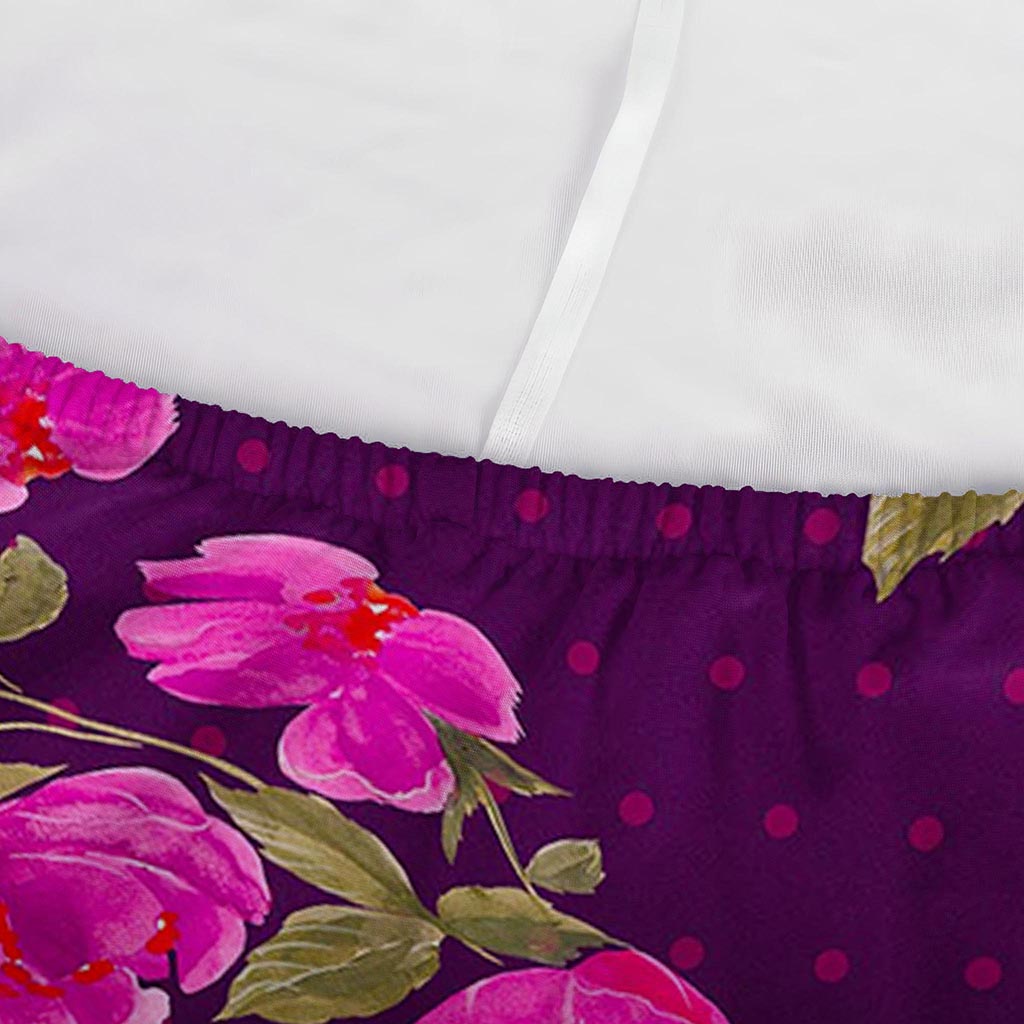Purple Floral Flower Pattern Print Sofa Cover