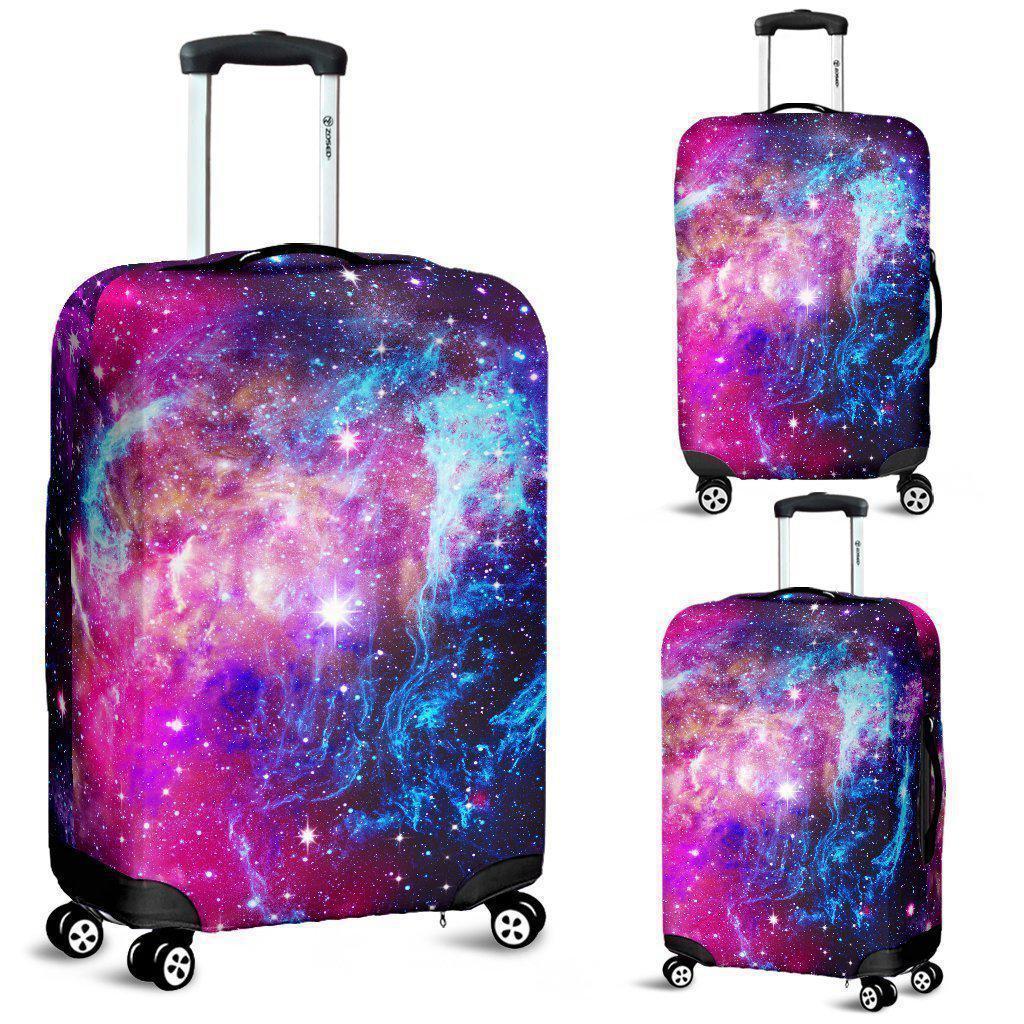 Purple Galaxy Space Blue Stardust Print Luggage Cover GearFrost