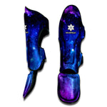 Purple Galaxy Space Blue Starfield Print Muay Thai Shin Guard