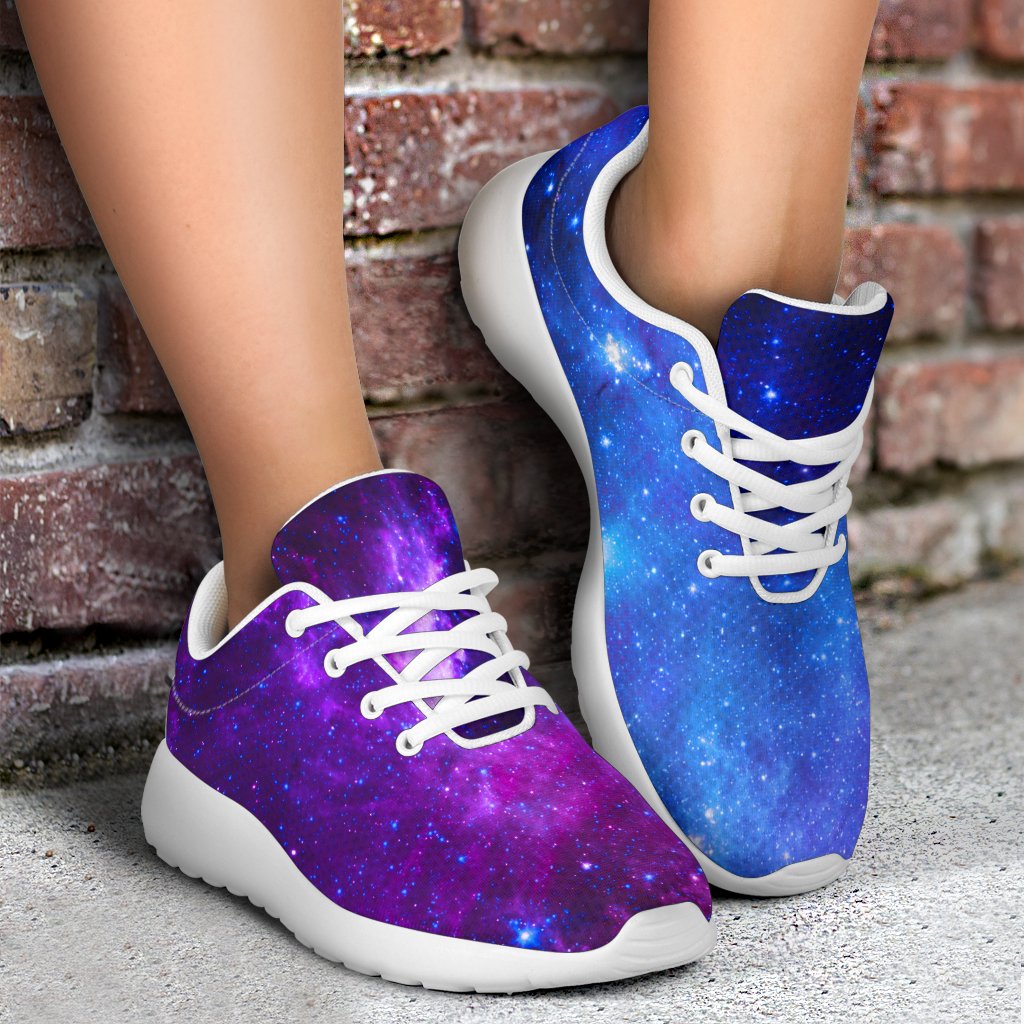 Purple Galaxy Space Blue Starfield Print Sport Shoes GearFrost