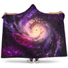 Purple Galaxy Space Spiral Cloud Print Hooded Blanket GearFrost