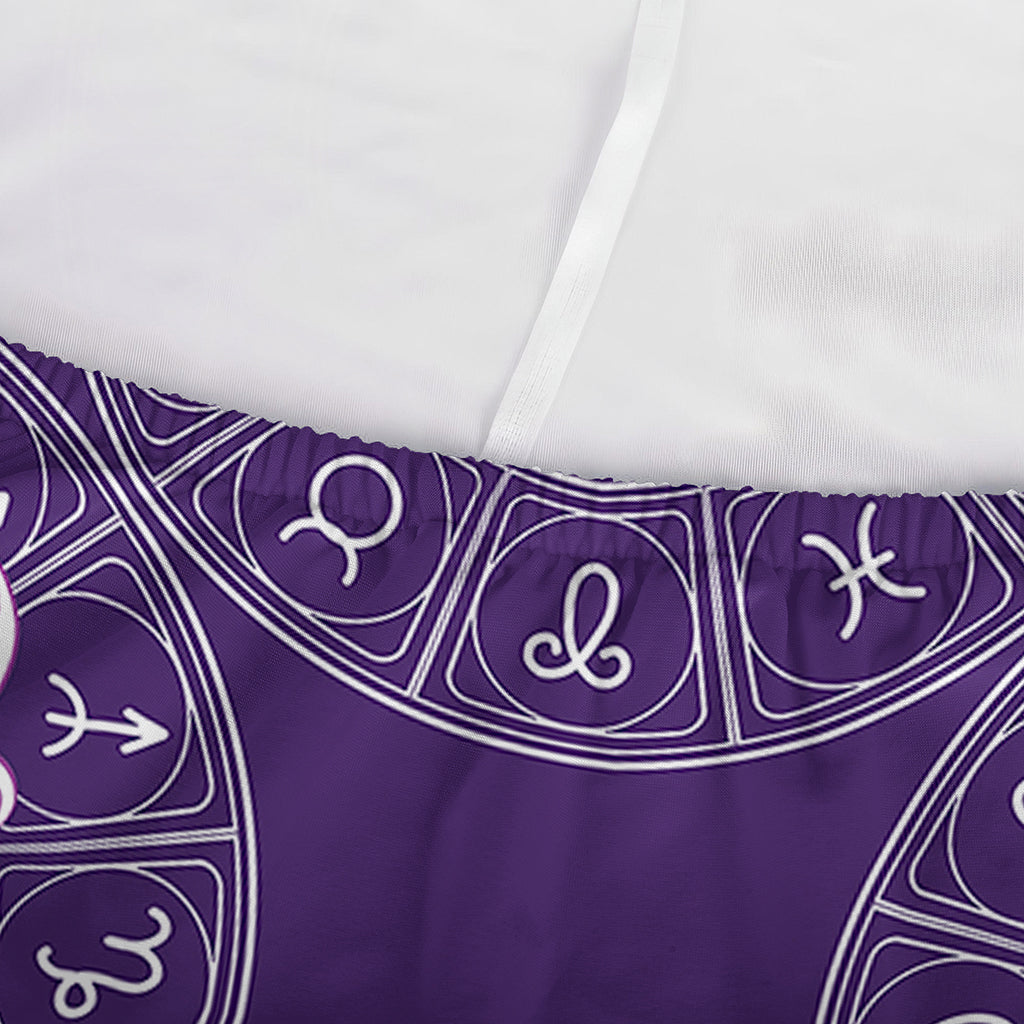Purple Gemini Zodiac Pattern Print Sofa Cover