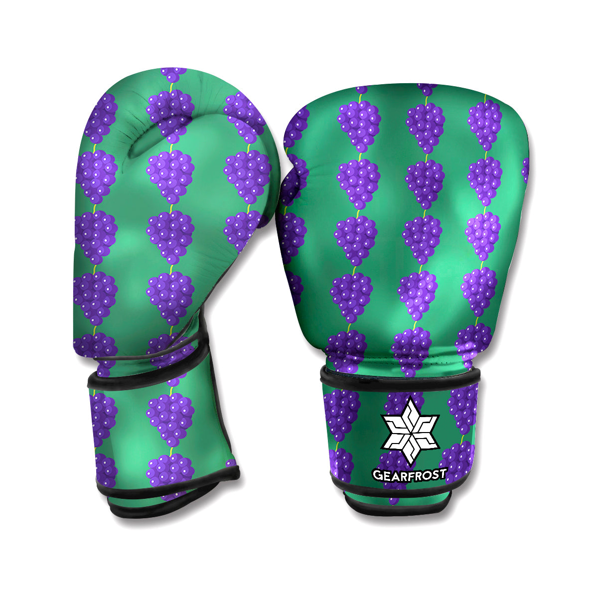Purple Grape Pattern Print Boxing Gloves