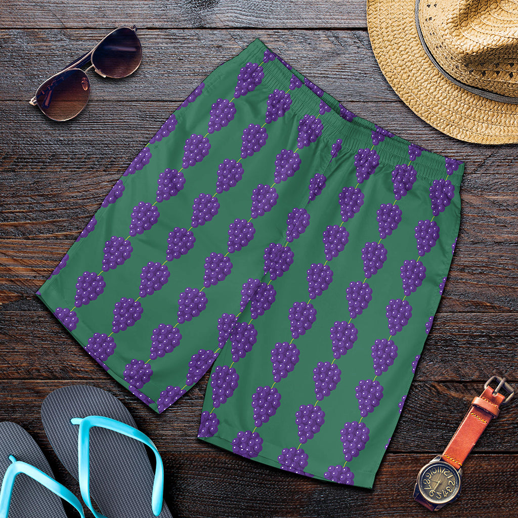 Purple Grape Pattern Print Men's Shorts