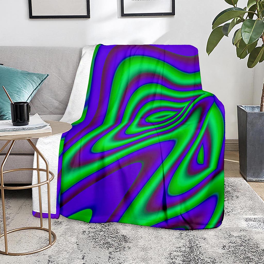 Purple Green Psychedelic Trippy Print Blanket