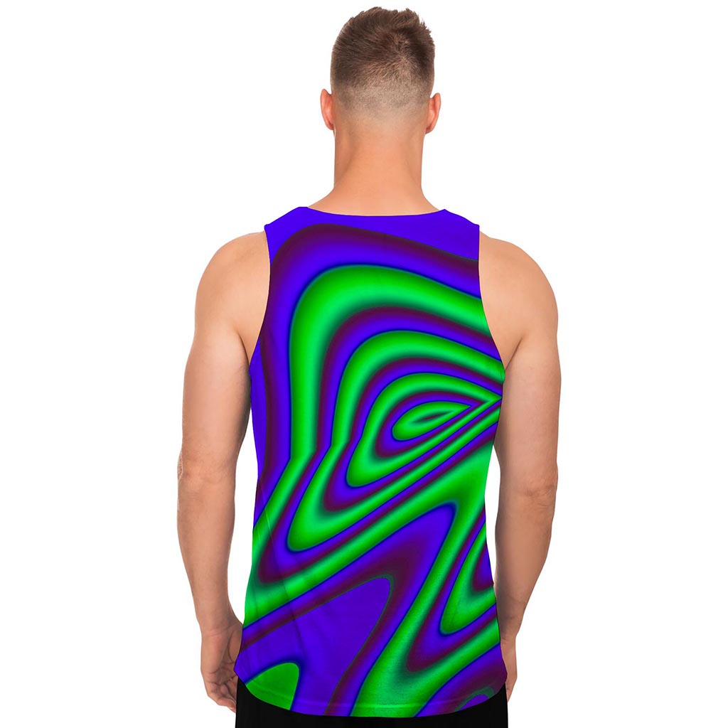 Purple Green Psychedelic Trippy Print Men's Tank Top