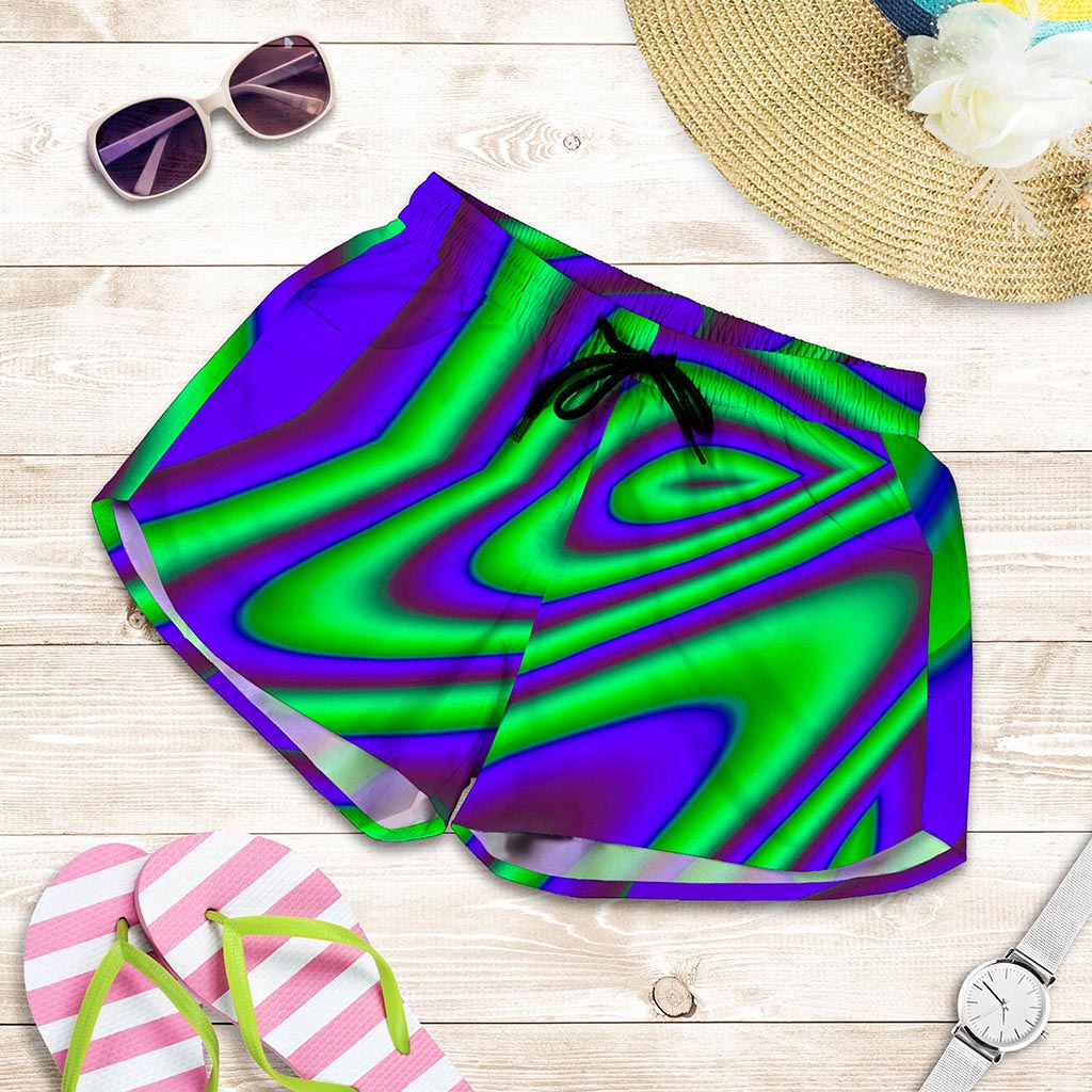 Purple Green Psychedelic Trippy Print Women's Shorts