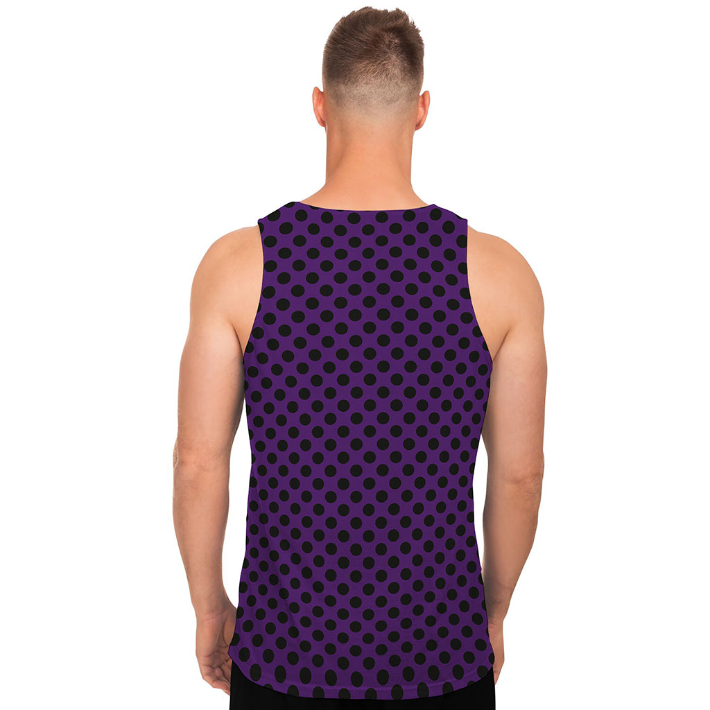 Purple Halloween Pattern Print Men's Tank Top