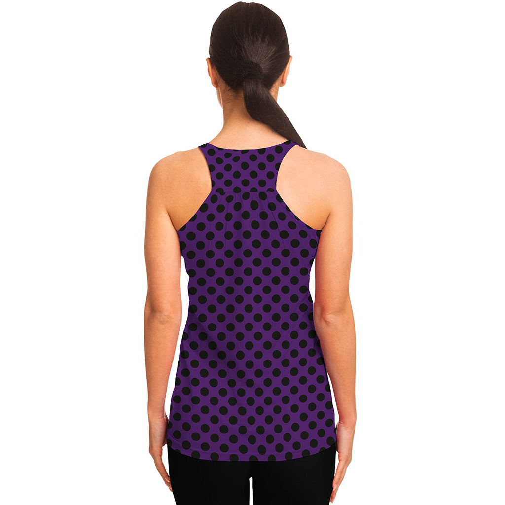 Purple Halloween Pattern Print Women's Racerback Tank Top