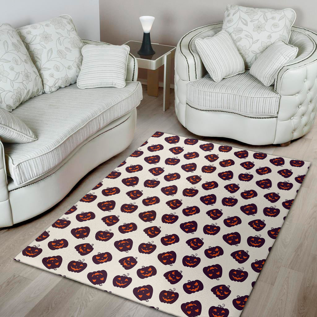 Purple Halloween Pumpkin Pattern Print Area Rug