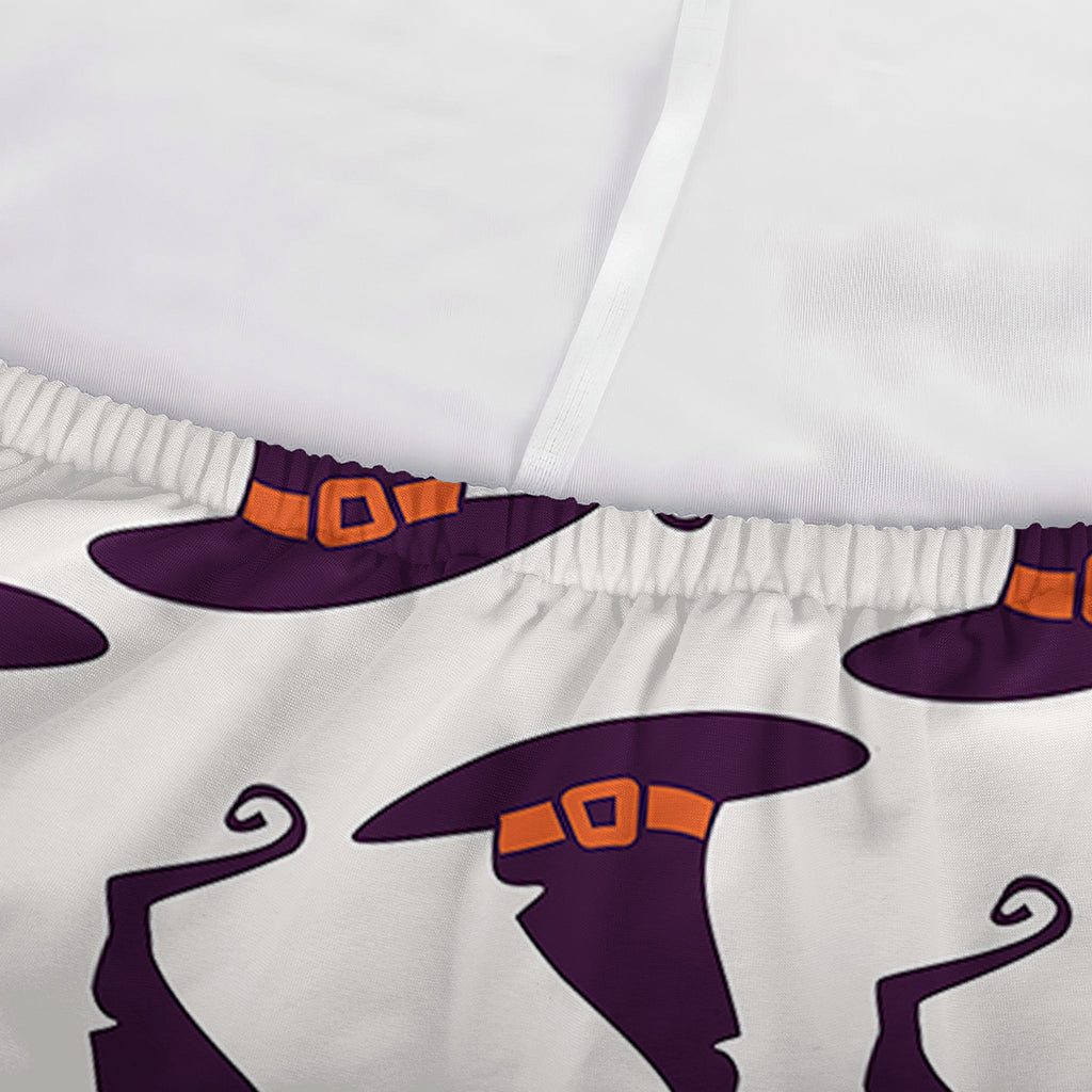 Purple Halloween Witch Hat Pattern Print Sofa Cover
