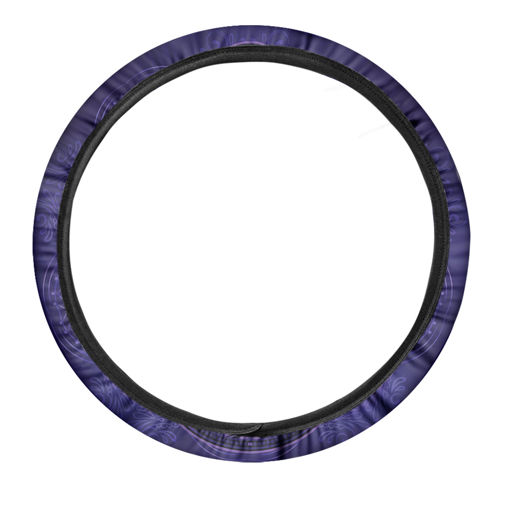 Purple Hamsa Hand Print Car Steering Wheel Cover