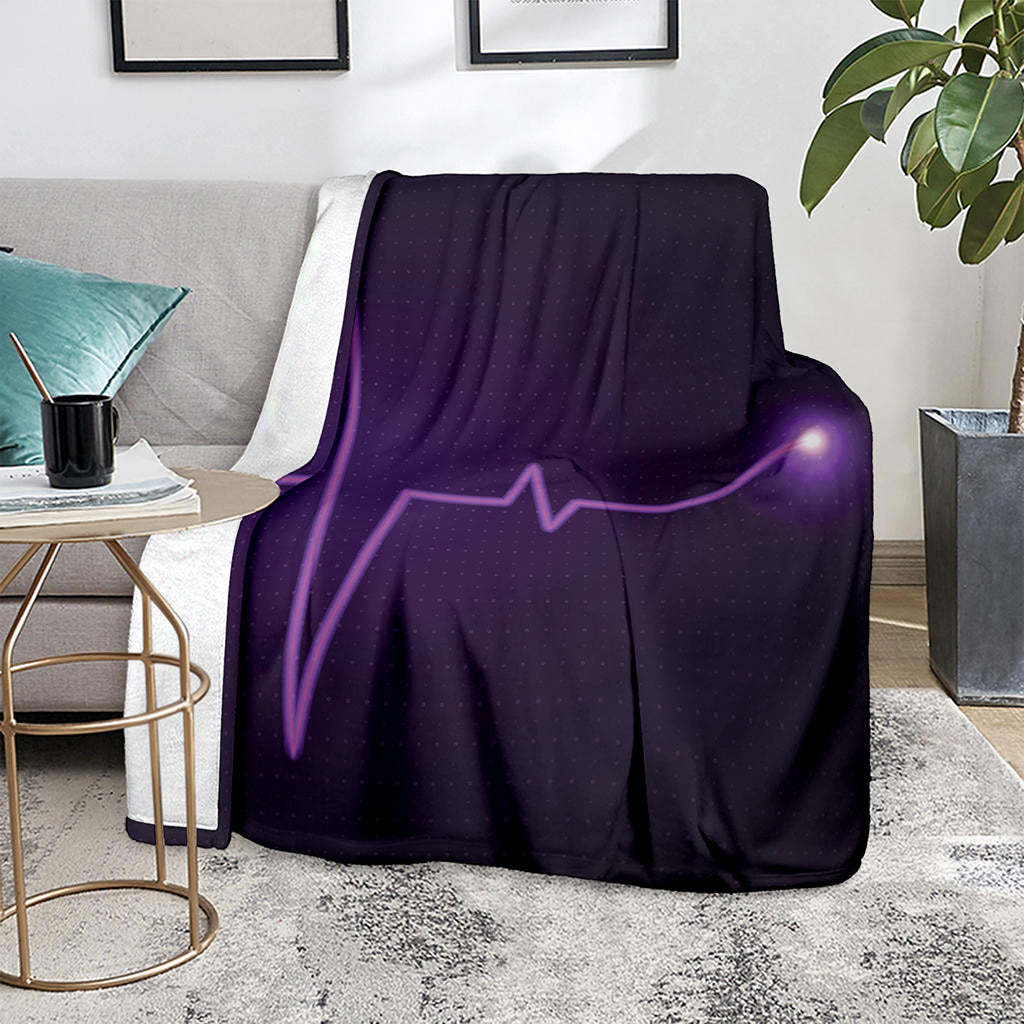 Purple Heartbeat Print Blanket