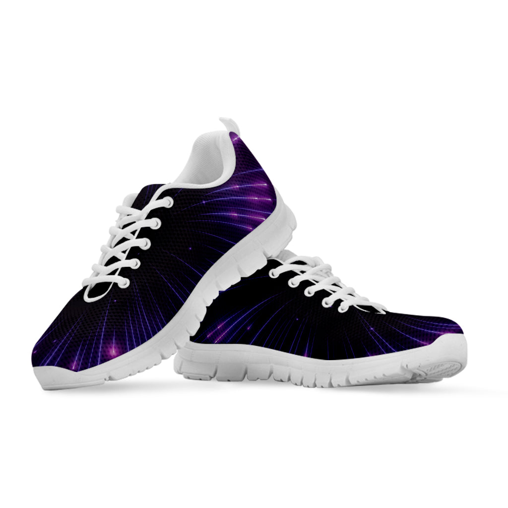 Purple Hyperspace Print White Sneakers